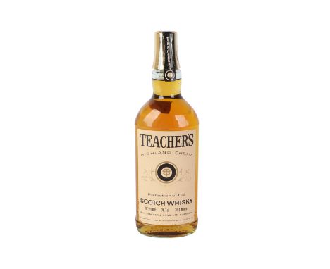 A bottle of 1970's Teacher's Highland Cream Scotch whisky.