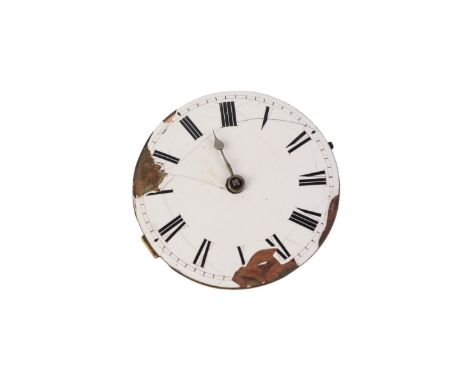 A George III fusee pocket watch movement, signed Alex. Hollison, London, the white enamel dial with Roman numerals (no case).