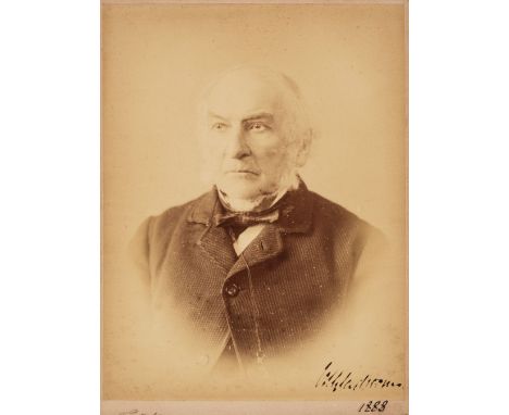 * Gladstone (William Ewart, 1809-1898). British Prime Minister 1868-74, 1880-85, 1886 &amp; 1892-94. An unusually large signe