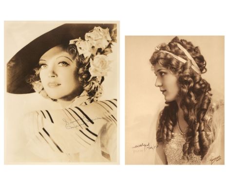 * Pickford (Mary, 1892-1979). A vintage sepia photograph by Hartsook, head and shoulders portrait in profile, signed with sen
