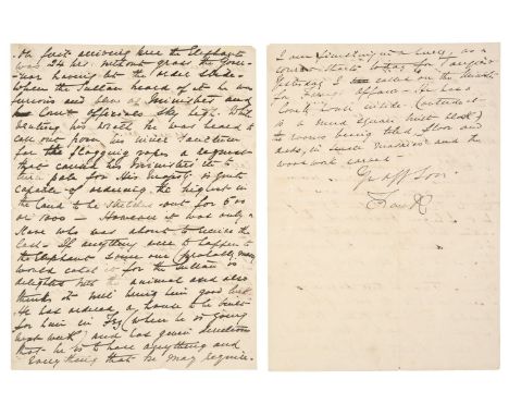 * Queen Victoria &amp; the Elephant 'Stoke'. Two Autograph Letters Signed from Captain Francis Inglefield, concerning the del