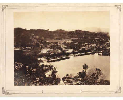 * Ceylon. A group of 12 photographic views of Ceylon, c. 1860, images 19 x 25 cm and similar, mounted on publisher's original