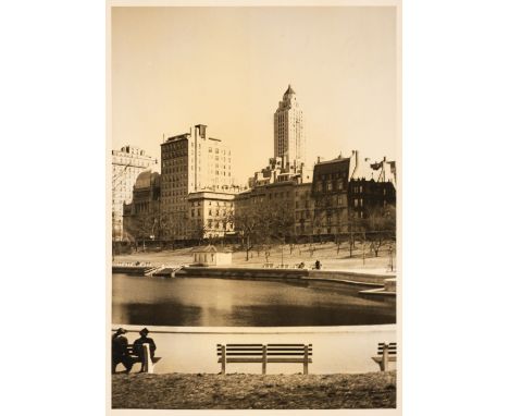 * New York. A large album containing 140 mounted photographs, 1930s, vintage gelatin silver prints, mostly architectural view