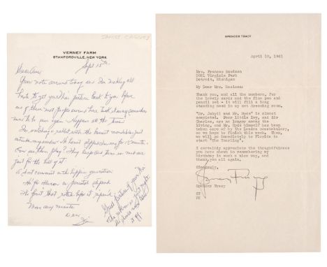 * Cagney (James, 1899-1986). Autograph Letter Signed, 'Jim', Verney Farm, Stamfordville, New York, 15 September, no year, to 