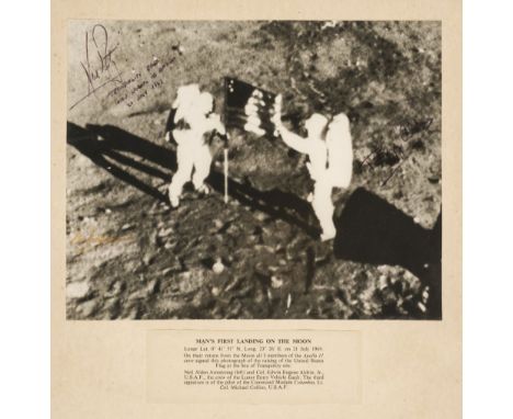 * Space Exploration: Apollo 11. Man’s First Landing on the Moon Photograph Signed, 20 July 1969, vintage black and white phot