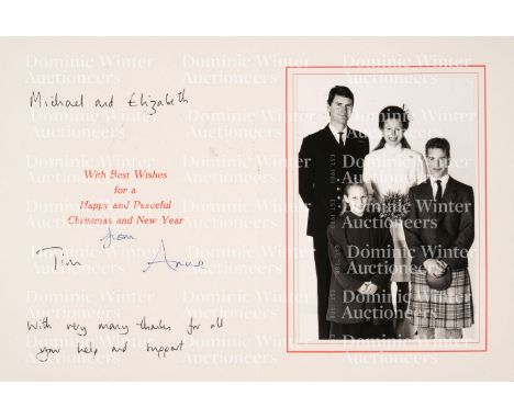 * Anne (1950- ). Princess Royal, daughter of Elizabeth II. A collection of 34 Christmas cards, c. 1977-2010, all to Michael M