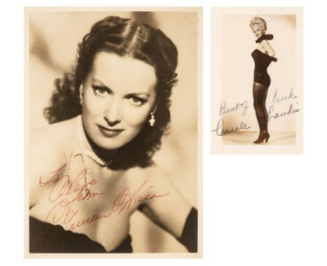* O'Hara (Maureen, 1920-2015). A vintage signed and inscribed publicity photograph, head and shoulders portrait, signed and i