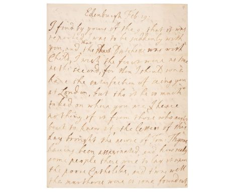 * James II (1633-1701). King of England and King of Ireland, and King of Scotland as James VII. Autograph Letter Signed with 