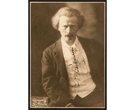 * Paderewski (Ignacy Jan, 1860-1941). Pianist, composer and Prime Minister of Poland, 1919. Photograph Signed, 'I.J. Paderews