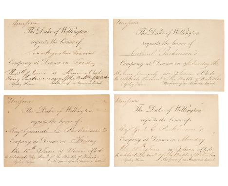 * Duke of Wellington's Waterloo Banquet. Original Invitation to the Waterloo Banquet from the Duke of Wellington to Sir Augus