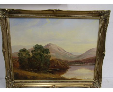 Jack R Mould oil on canvas 'Grasmere'&nbsp; in gilt frame 70x55cm&nbsp;