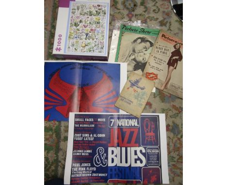 Picturegoer - 1955; Picture Show 1958. 2 facsimile gig posters - Jimi Hendrix, jazz and Blues. International Airliners Cigare