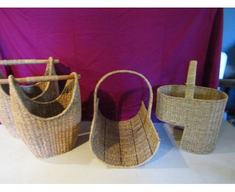 Baskets- step basket, newspaper/ magazine basket and 2 handled baskets&nbsp;