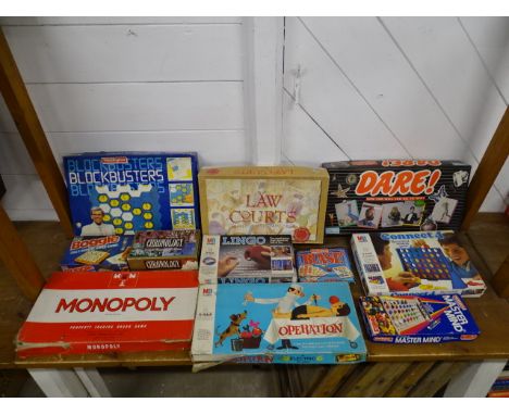 11 Vintage board games to include Monopoly, Dare and Operation etc. Not sure if they are complete.