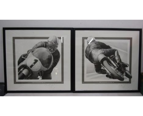 Mike Hailwood estate ltd edition prints, signed by his son David Hailwood and artist Christopher Marshall 'Mike Hailwood MBE 