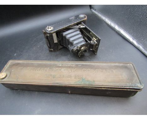 vintage Kodak camera and Kodak Brownie developing box&nbsp;