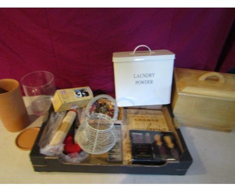 Kitchenalia- bread bin, laundry enamel tin, cheese board, Christmas wine glass markers, etc etc&nbsp;