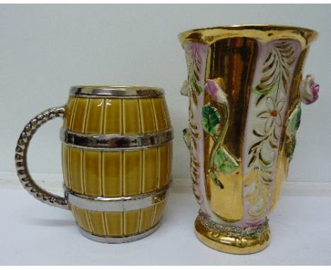 A Wade mug and a vase, vase a/f
