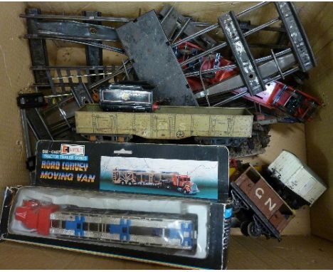A collection of 0 gauge model rail, etc.