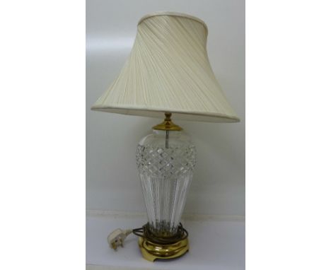 A Waterford Crystal Belline table lamp, height with shade 64cm