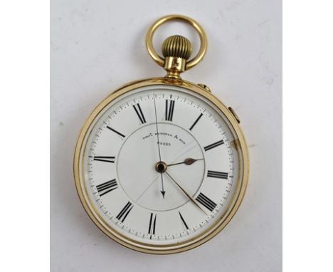 A LATE VICTORIAN 18CT. GOLD CASED POCKET WATCH by "Thomas Russell & Son (Maker's to The Queen), Church Street, Liverpool", mo