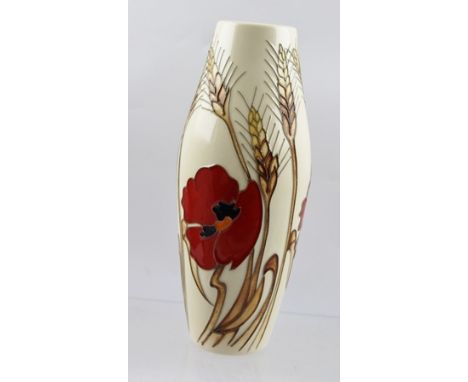 A MOORCROFT CERAMIC VASE, designed by Emma Bossons FRSA, tube lined and hand painted in the "Harvest Poppies and Corn" patter