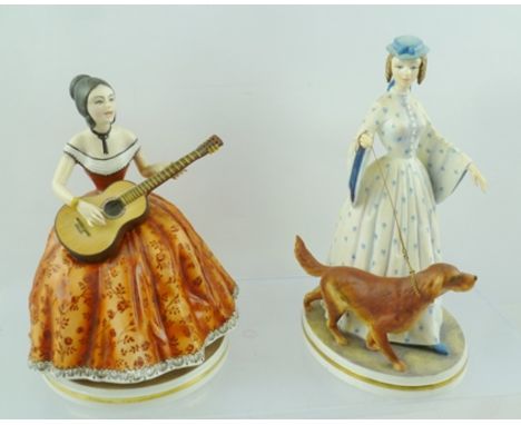 TWO ROYAL WORCESTER LIMITED EDITION BONE CHINA FIGURES "Felicity" and "Elaine", both modelled by Ronald Van Ruyckevelt, talle