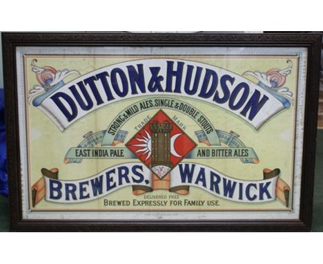 AN ORIGINAL LATE 19TH CENTURY BREWERY ADVERTISING LITHOGRAPH by Sir Joseph Causton & Sons, London, for "Dutton & Hudson" of W