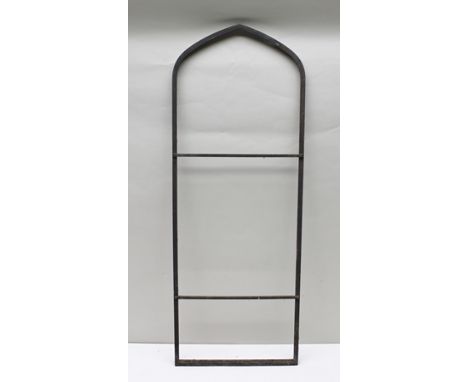 A SET OF TEN BRONZED GOTHIC DESIGN ARCH FORM WINDOW FRAMES 121cm high x 45cm wide 