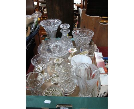 A Decanter, tazza, vases, other glass ware:- One Box