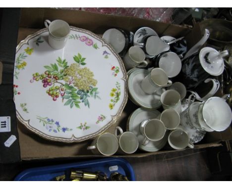A Royal Albert Night and Day Coffee Service, of thirteen pieces Doulton 'Berkshire' coffee ware, Worcester 'Sandringham' cake