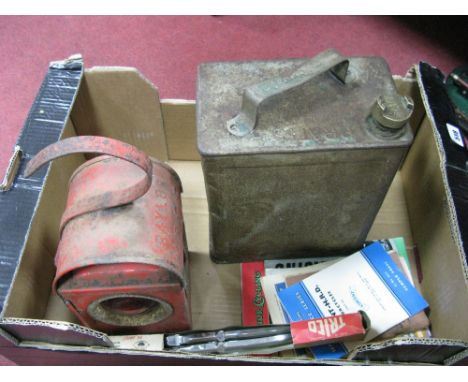 Motoring Memorabilia - An Early 1900's 'Pratts' Petrol Can, with original Pratts brass screw top, an early 1900's road lamp. 