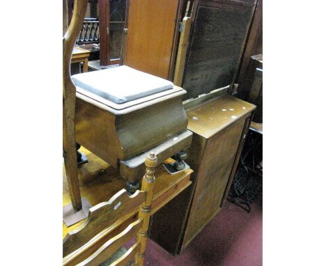 An Oak Wall Cabinet, XIX Century mahogany commode. 