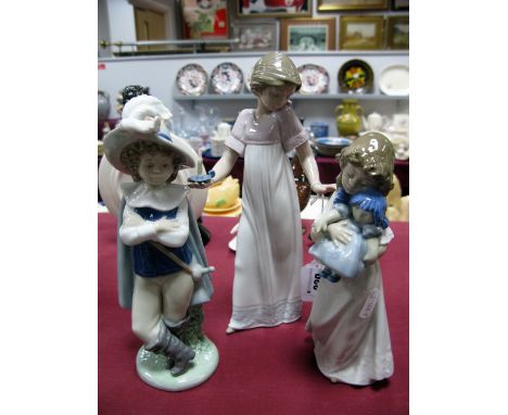 A Nao Model of a Girl with Chamberstick, and two other Nao models, young cavalier and girl holding a doll. (3)