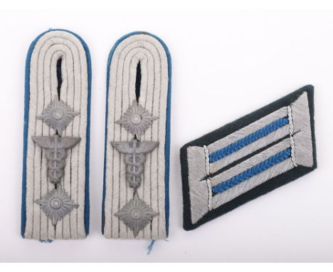GERMAN WWII ARMY MEDICAL OFFICERS BOARDS / SINGLE COLLAR TAB, rank of Hauptmann, slip-on type, exc.  