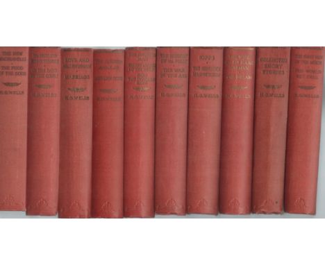 H G Wells Collection of 10 Volumes Hardback Books includes The First Men in The Moon and The World Set Free, Love and Mr Lewi