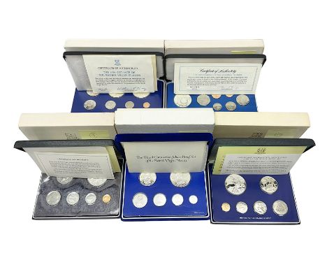 Four British Virgin Islands proof coin sets, comprising First Coinage of the British Virgin Islands 1973 proof six coin set, 