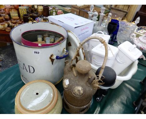 A HOMEPRIDE MAN, KITCHEN JARS, ENAMEL WARES ETC. 