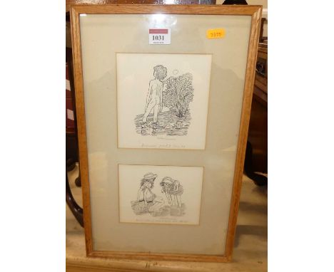 John O'Connor - Prelude Part I, Line 20, monochrome print, signed and titled in pencil, 15 x 14cm; together with a companion 