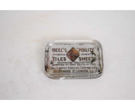 Glass paperweight for Beryl's Asbestos Cement Tile sheets, circa 1915