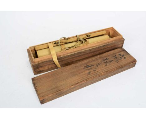 Oriental print in original wooden box