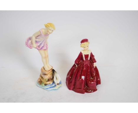 Royal Worcester figure of Sea Breeze by Doughty, together with a model of Grandmother's Dress, also by Doughty (2)