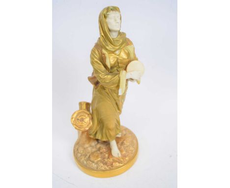 A Royal Worcester figure of a musician early 20th century33cm highsmall glaze flake otherwise good condition