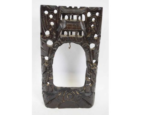Chinese wooden carving as a framed panel