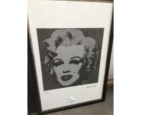 After Andy Warhol, a limited edition screenprint numbered 75/100 of Marilyn Monroe, signed within the print and with 'Art Gal