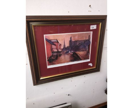 After Lawrence Isherwood, Original Wigan Pier print, glazed and framed. 