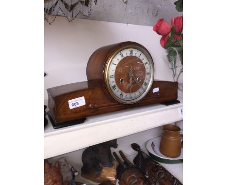 Walnut chiming mantel clock 