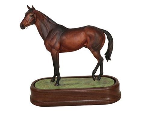 Royal Worcester 'Mill Reef', model No. RW3942 by Doris Lindner, limited edition 197/500, on wooden plinth, with framed certif