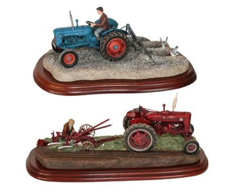 *  Border Fine Arts Studio Tractor Models 'Making Adjustments', model No. A2142 and 'Ridging Up' model No. A2141 both by Ray 