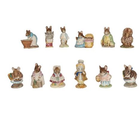 Beswick Beatrix Potter Figures Comprising:  Amiable Guinea-Pig, Style One; Anna Maria; Appley Dapply, First Version, and Seco